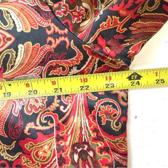 LAUREN Ralph Lauren BLACK LABEL Women's Size XL Multi Paisley Satin Pajama SHIRT - Picture 9 of 12